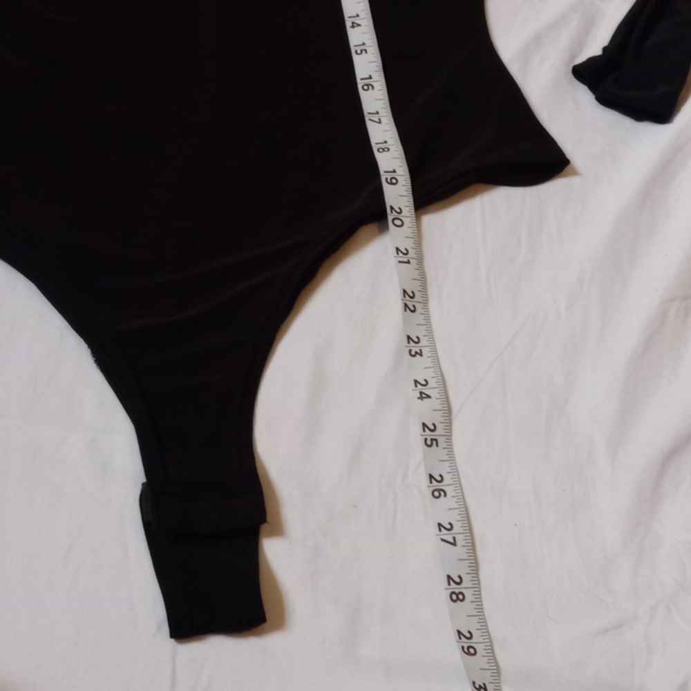 PrettyLittleThing Black Cut-Out Bodysuit, Size 12 - Picture 6 of 6